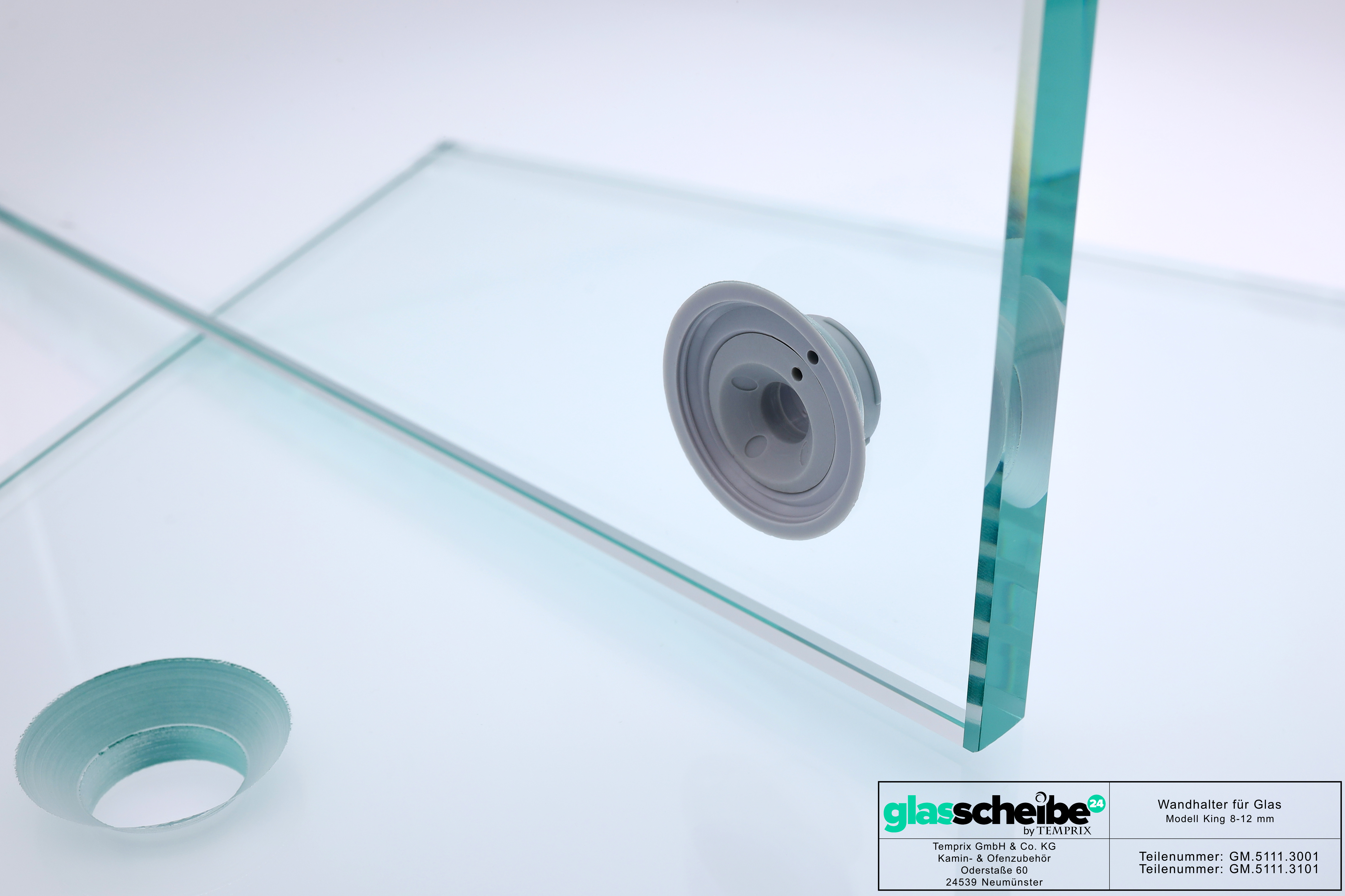 Wandhalter King für Glasscheiben 8-12mm