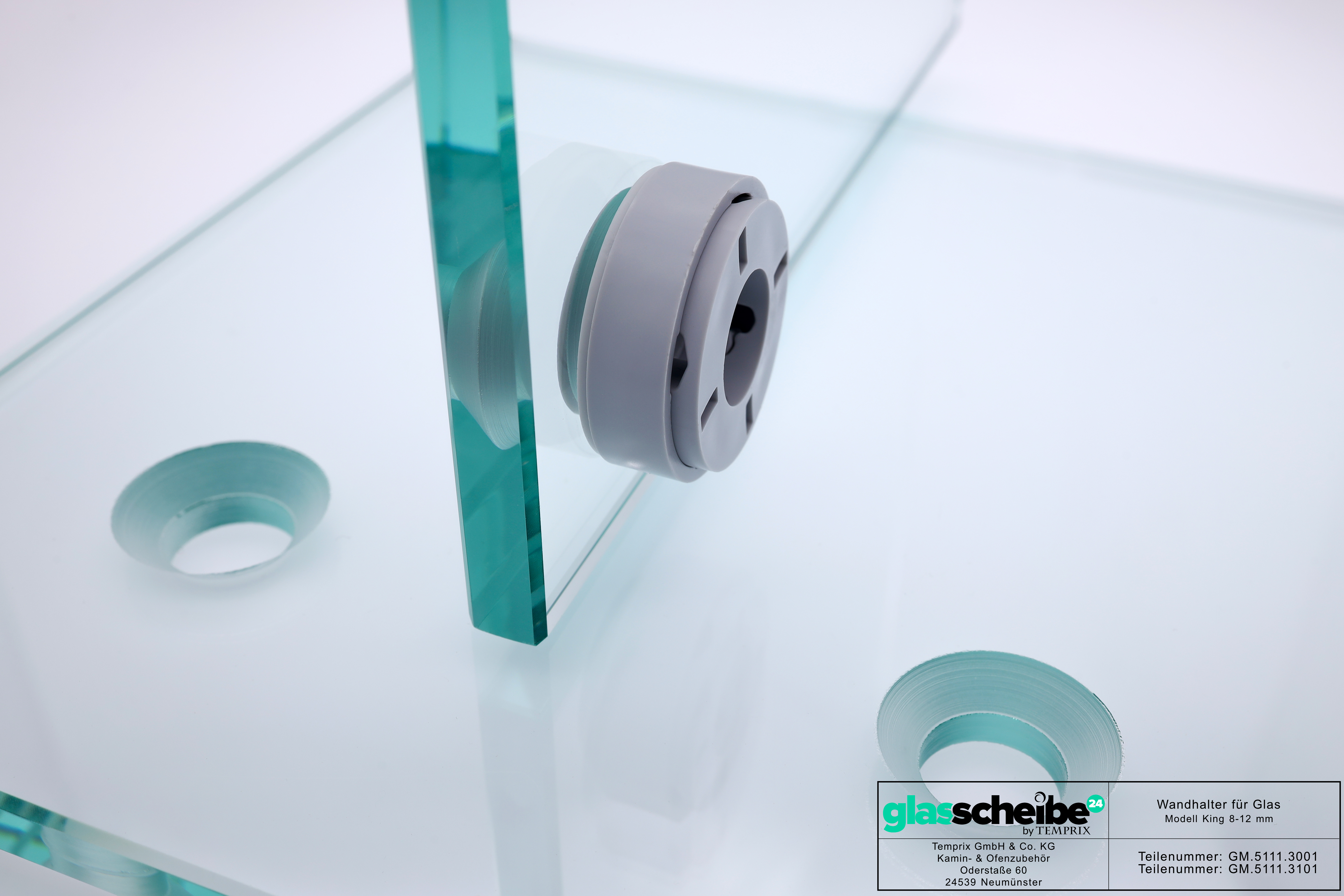 Wandhalter King für Glasscheiben 8-12mm