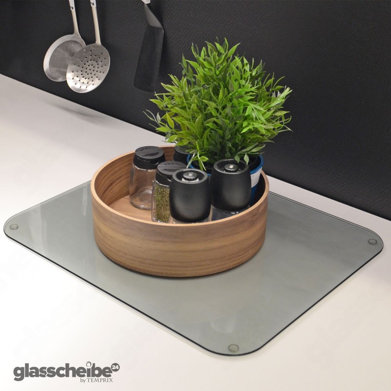 Tischset aus Grauglas