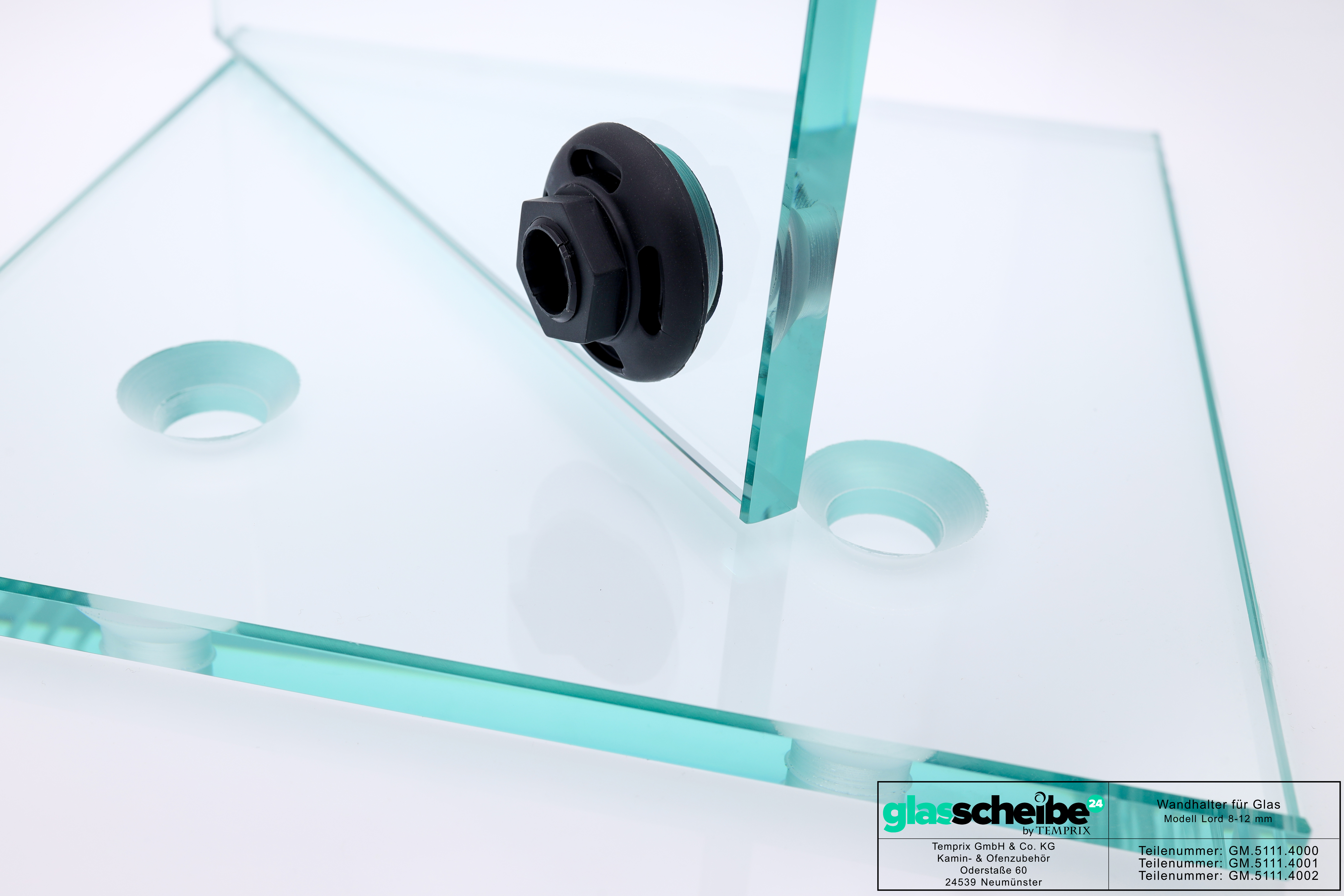 Wandhalter Lord für Glasscheiben