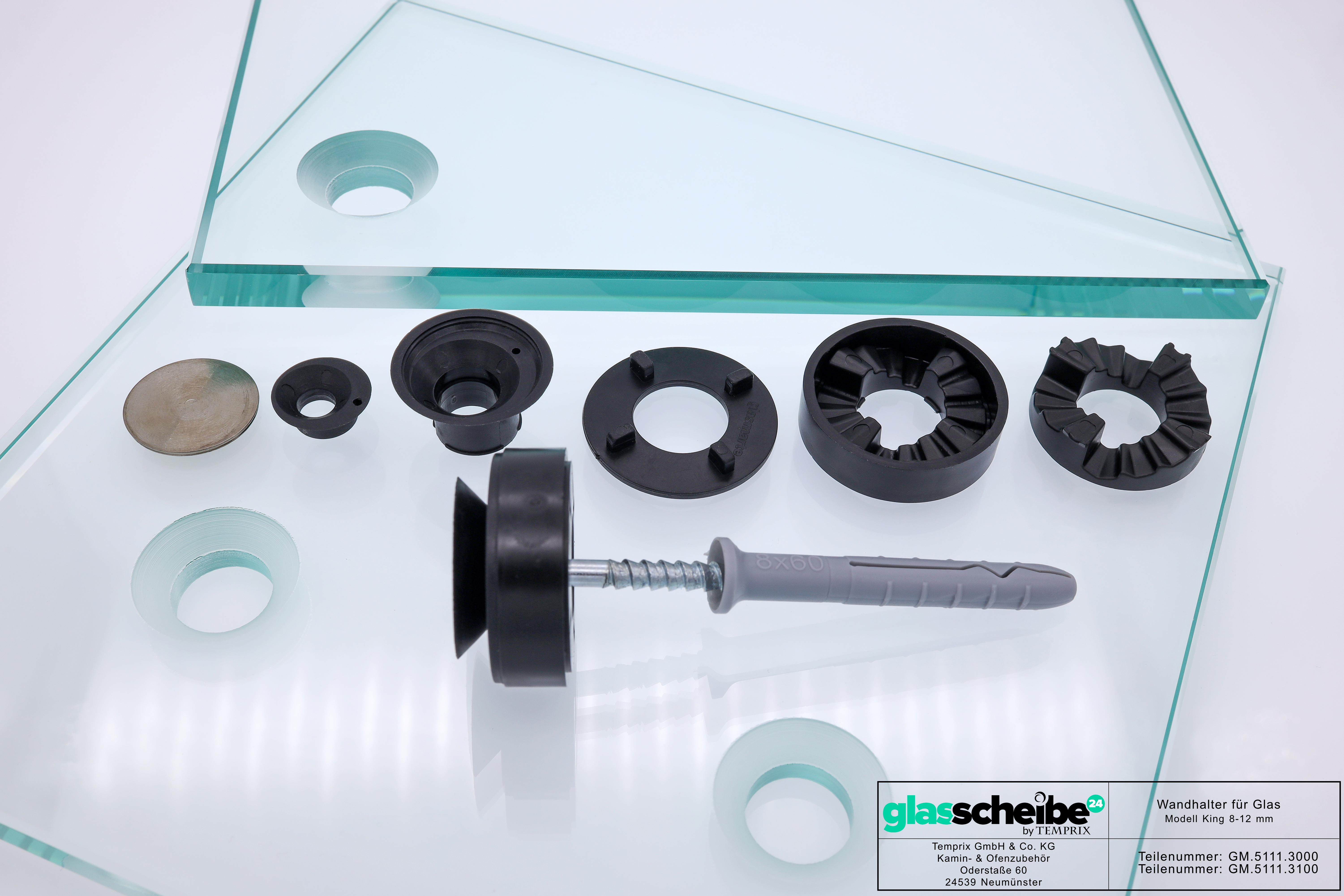 Wandhalter King für Glasscheiben 8-12mm