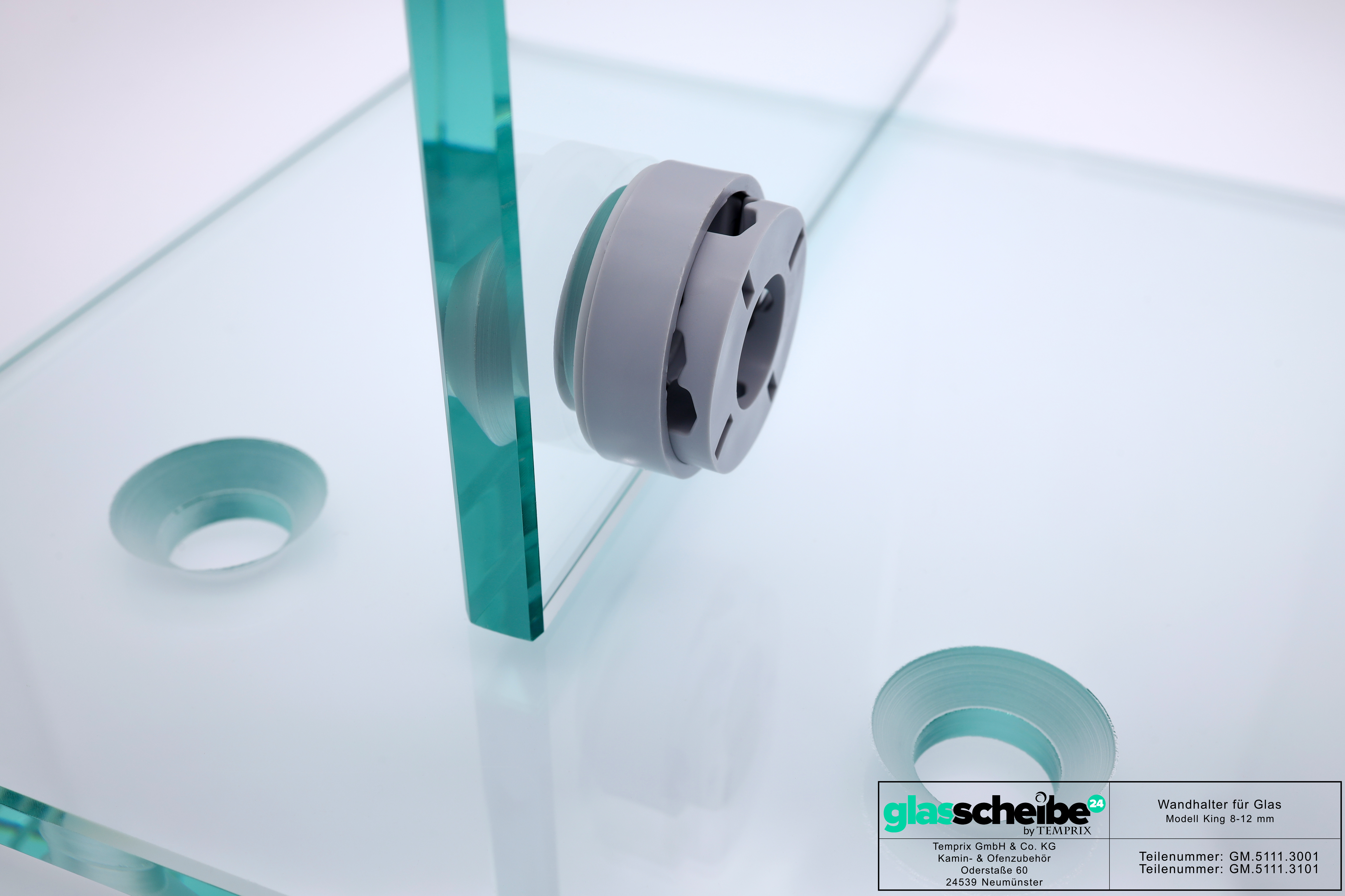 Wandhalter King für Glasscheiben 8-12mm