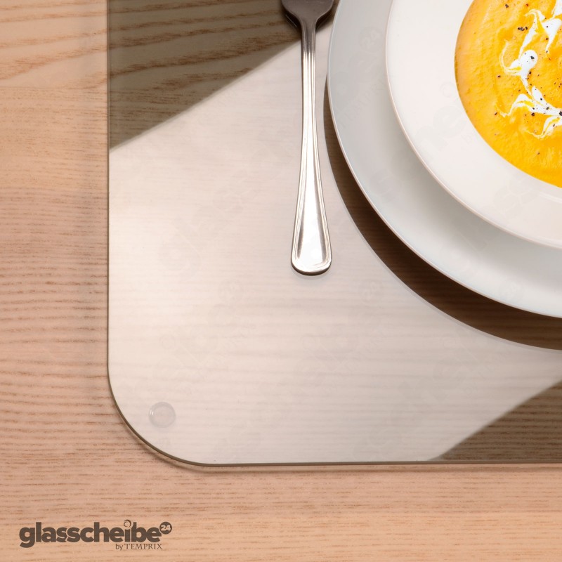 modernes tischset aus esg glas