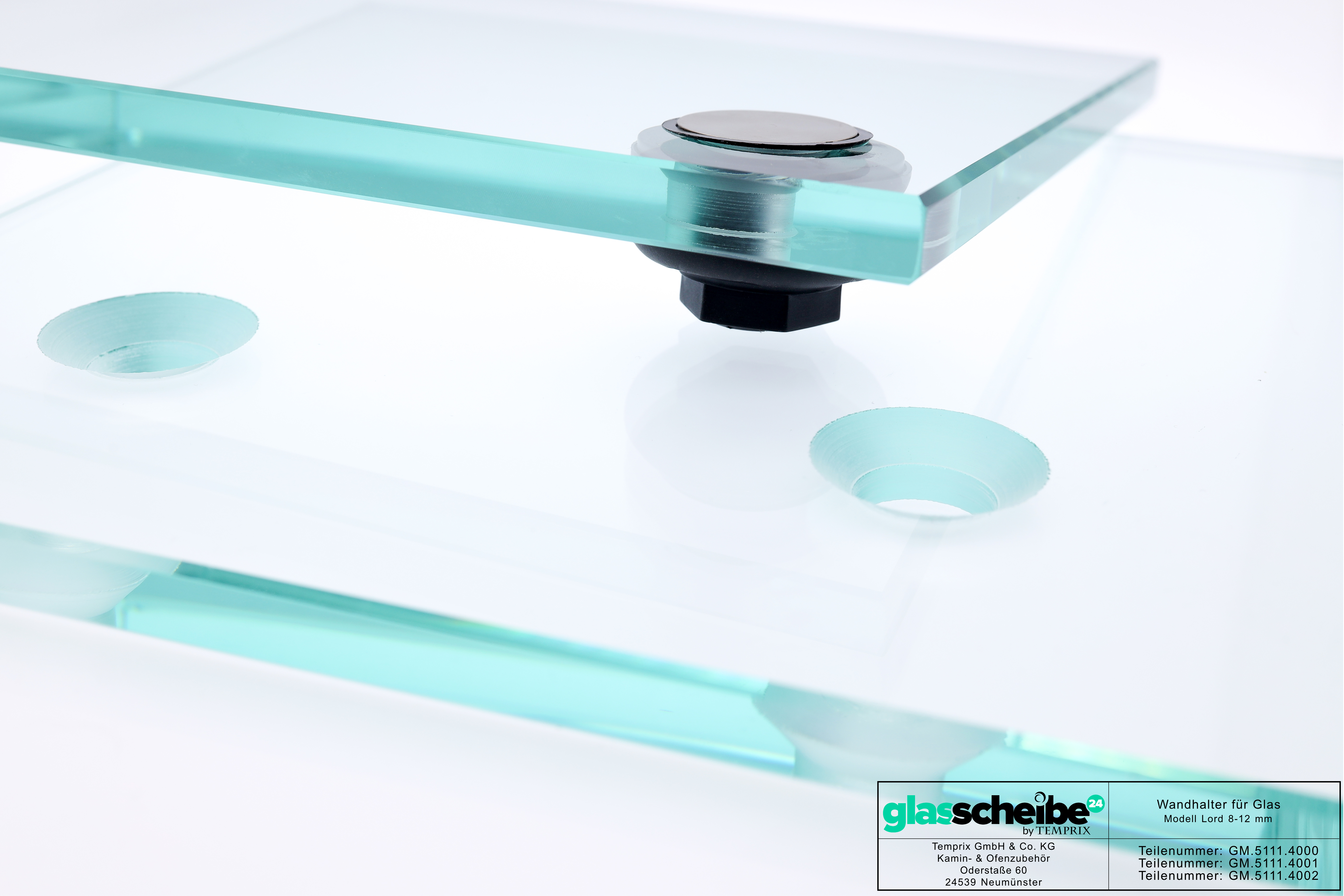 Wandhalter Lord für Glasscheiben