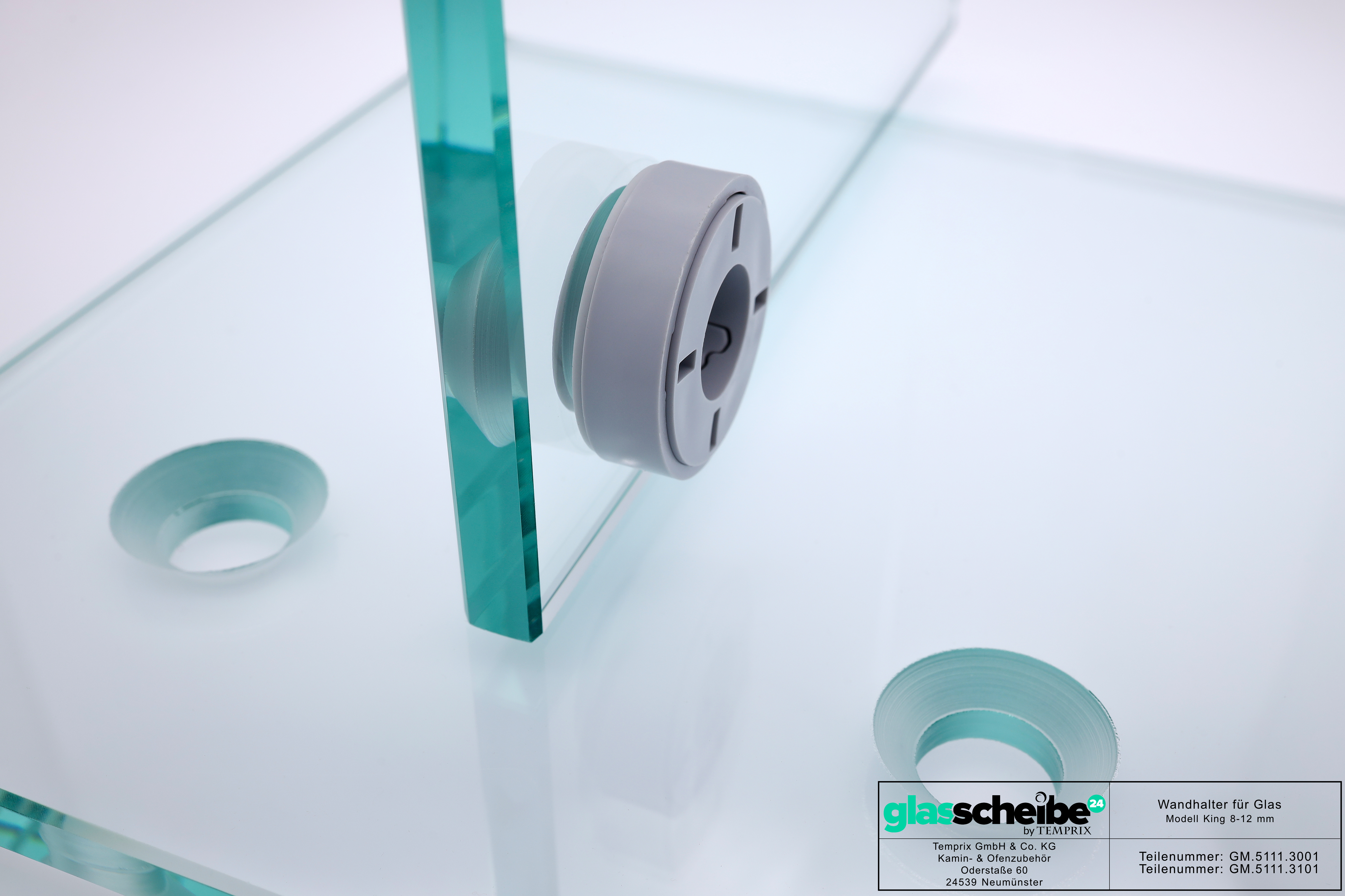 Wandhalter King für Glasscheiben 8-12mm
