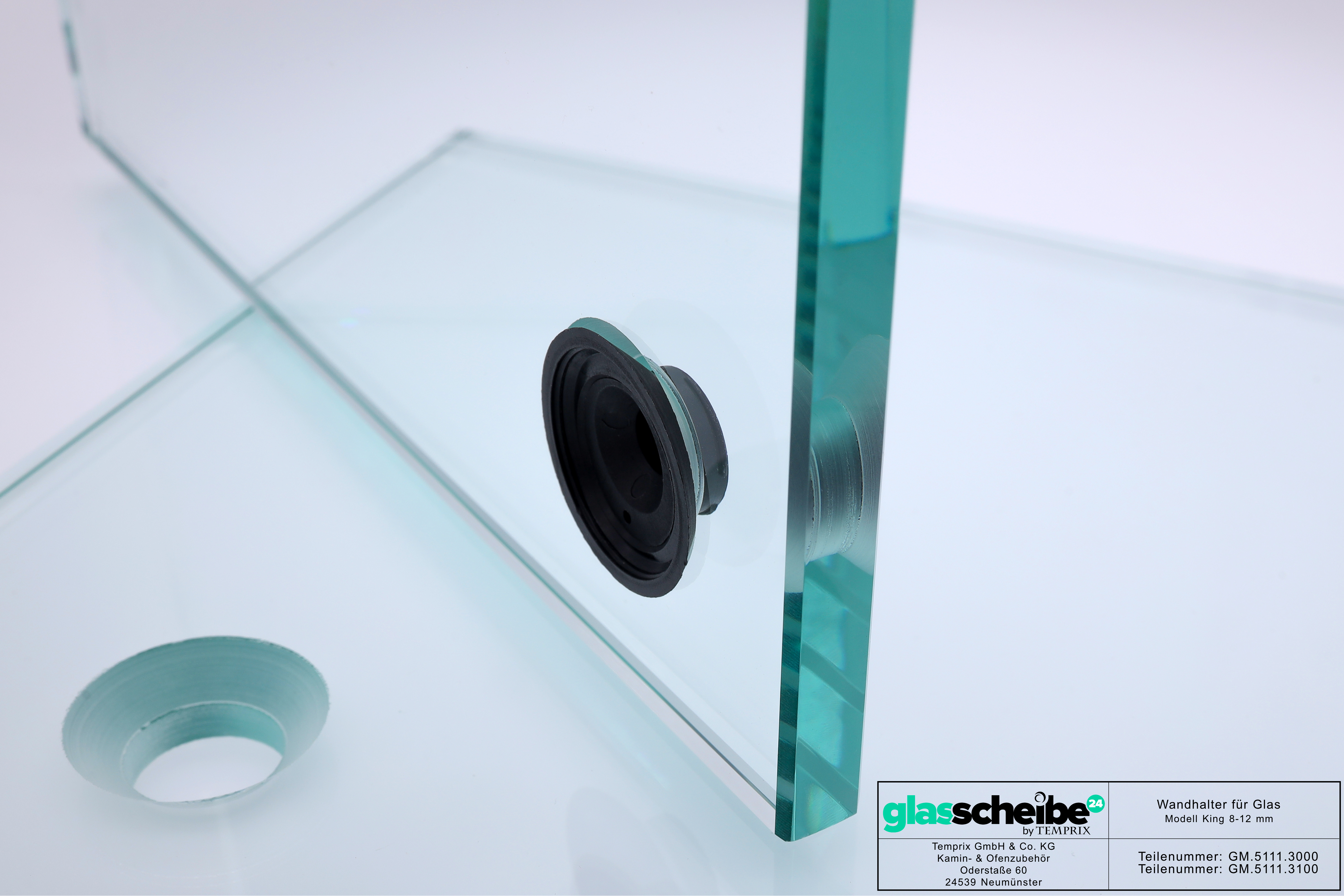 Wandhalter King für Glasscheiben 8-12mm