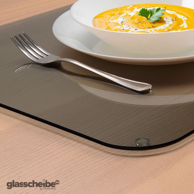 modernes tischset aus esg glas