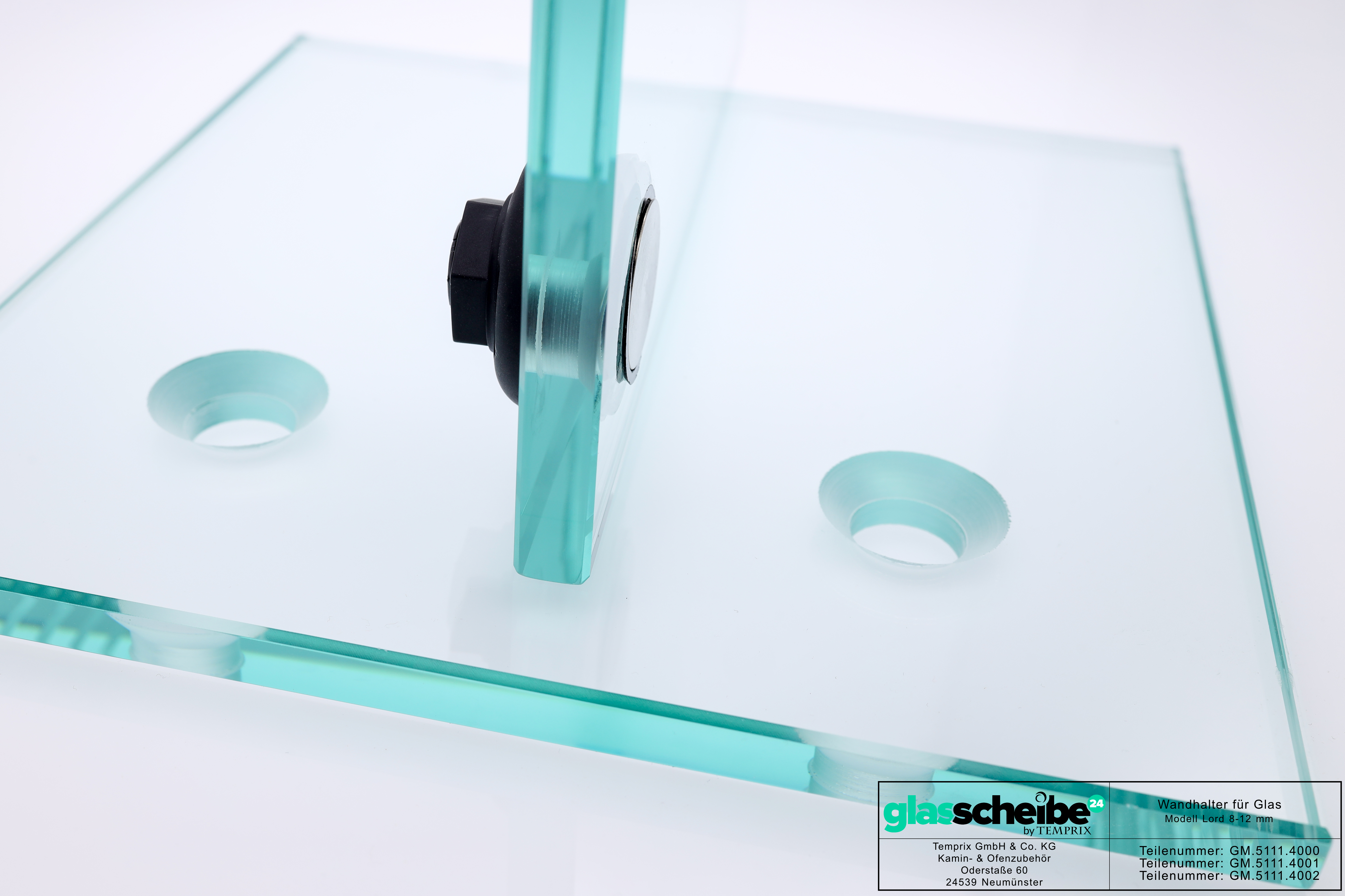 Wandhalter Lord für Glasscheiben