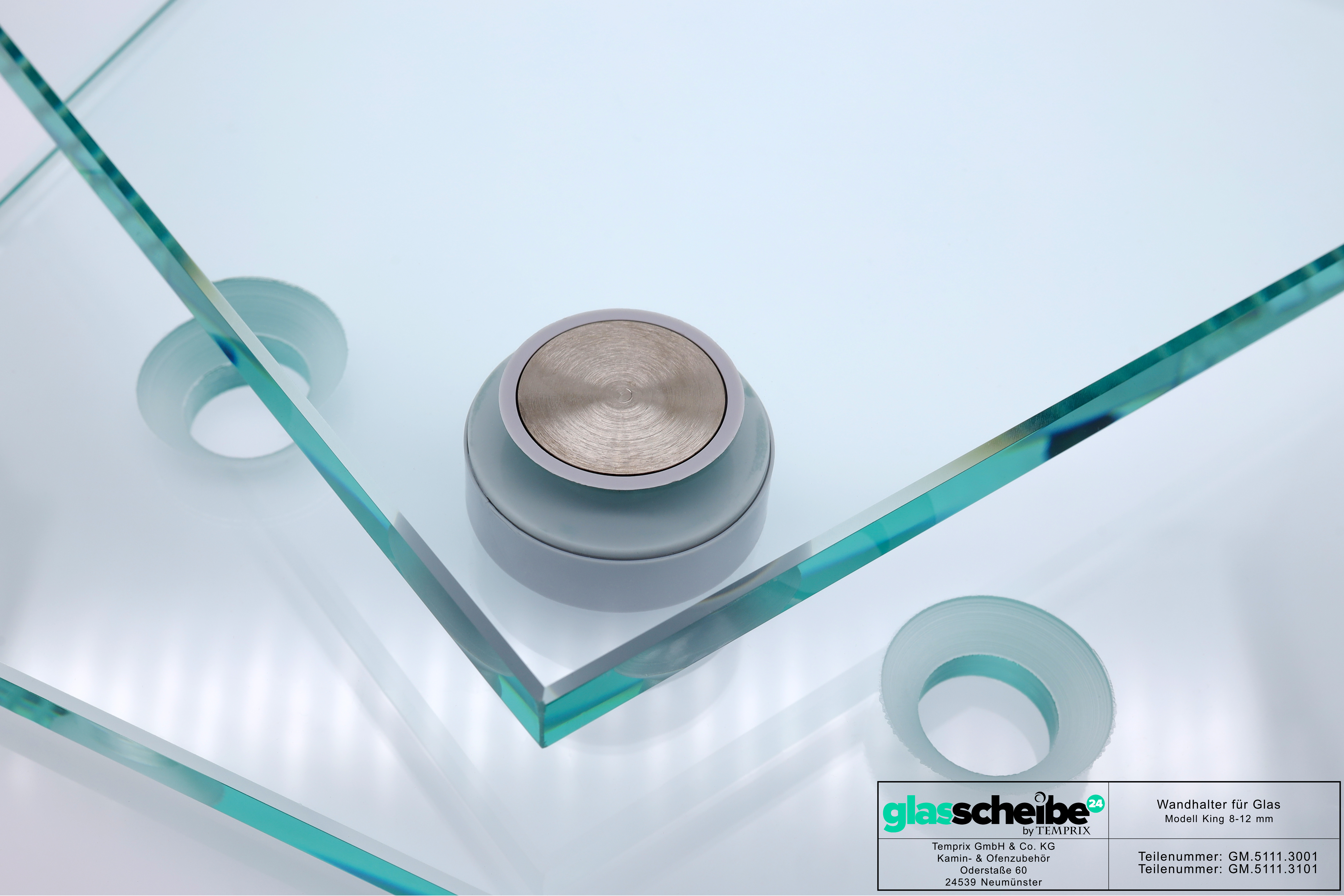 Wandhalter King für Glasscheiben 8-12mm