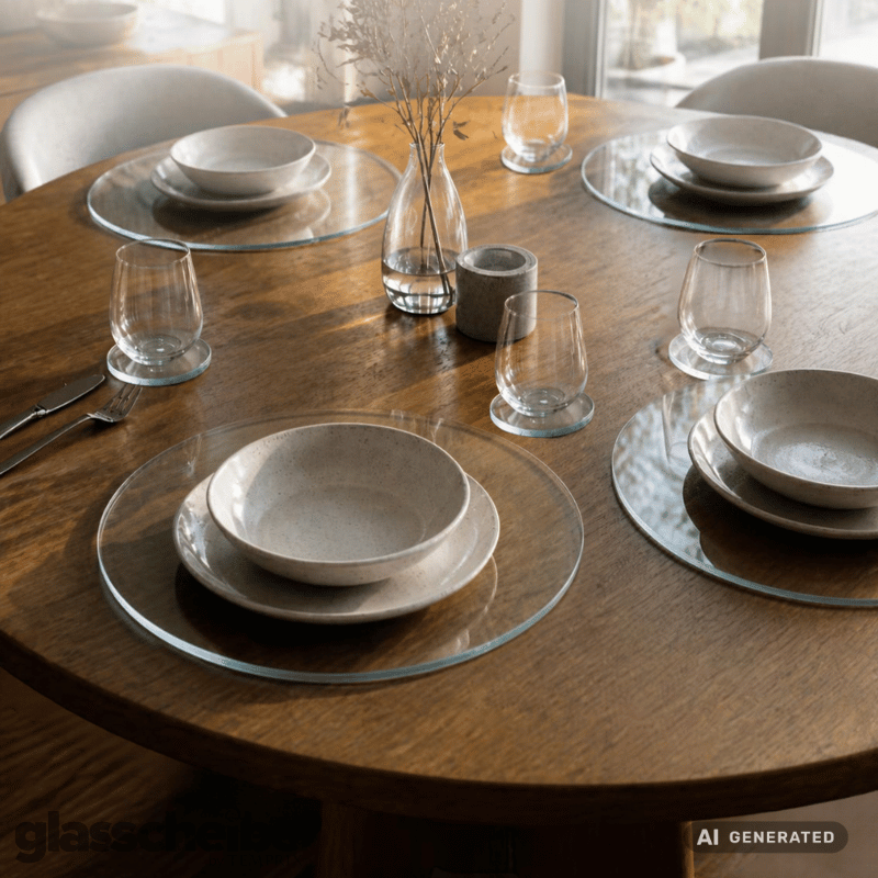 Tischsets rund aus Klarglas - Ø330mm