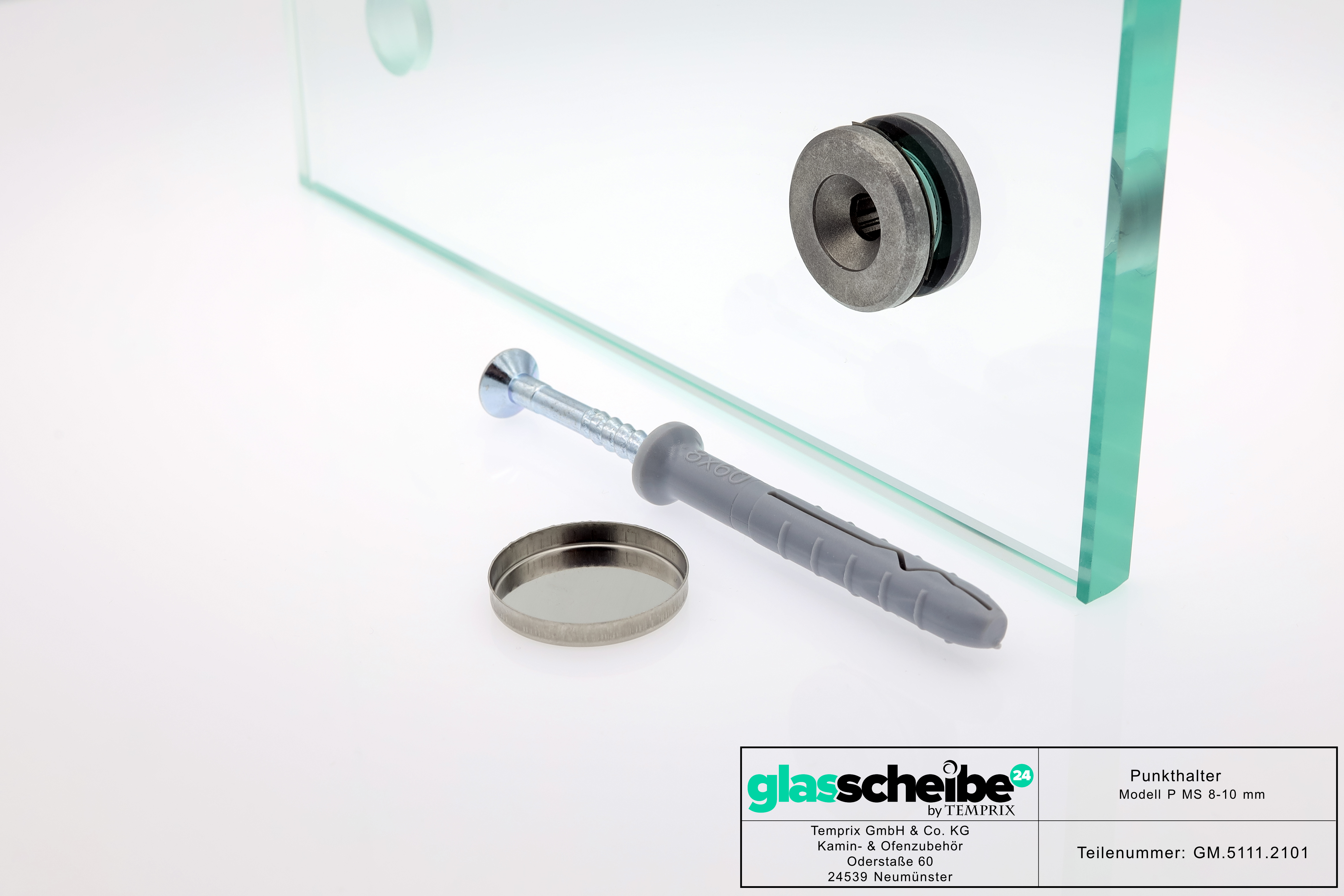 Wandhalter Punto für 8-10mm Glasplatten mit Wandabstand
