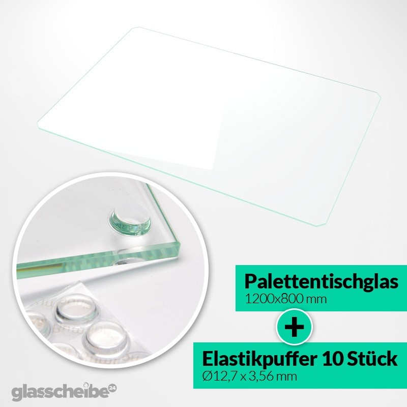 Palettentischglas 1200 x 800 x 6 mm - Transparent