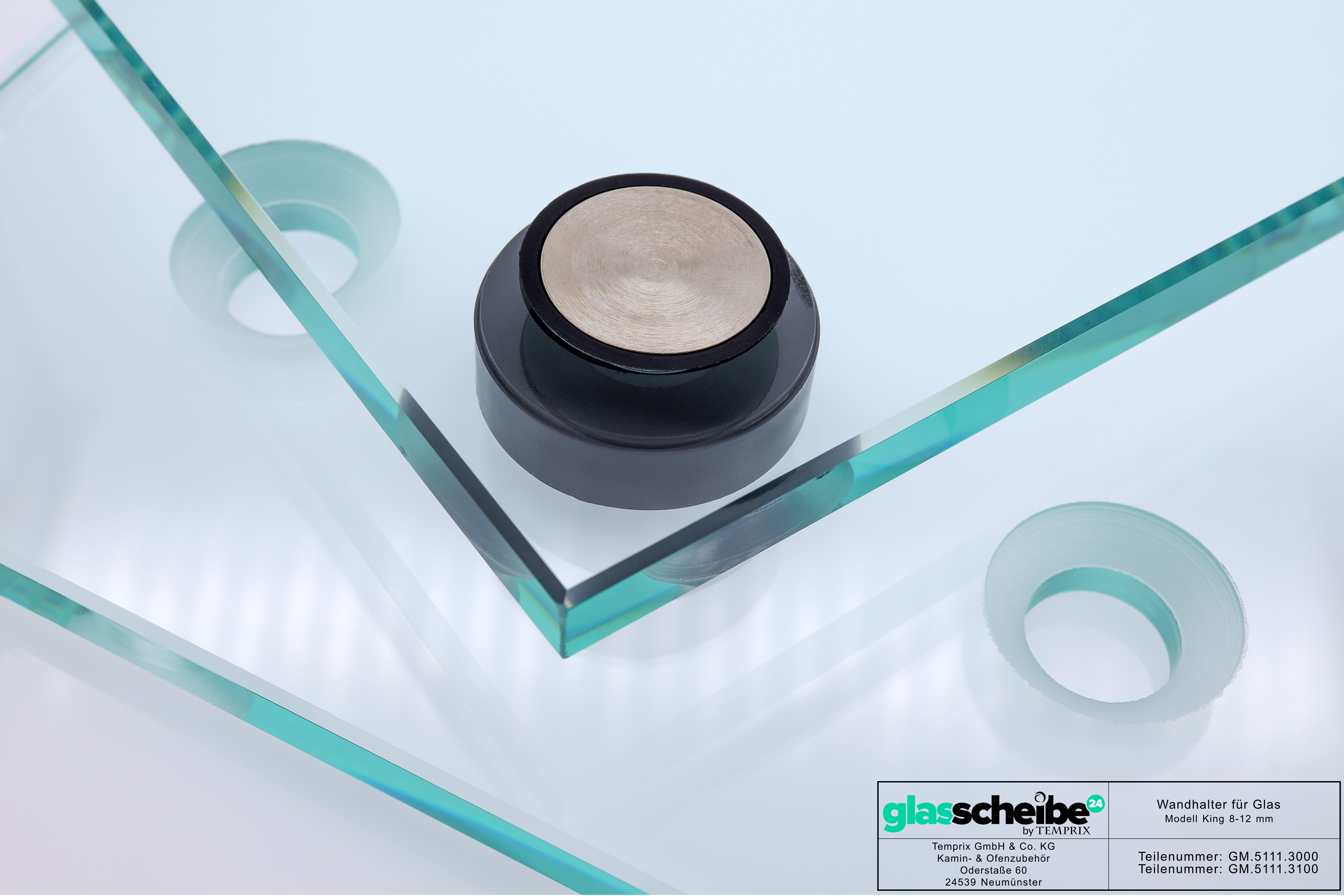 Wandhalter King für Glasscheiben 8-12mm