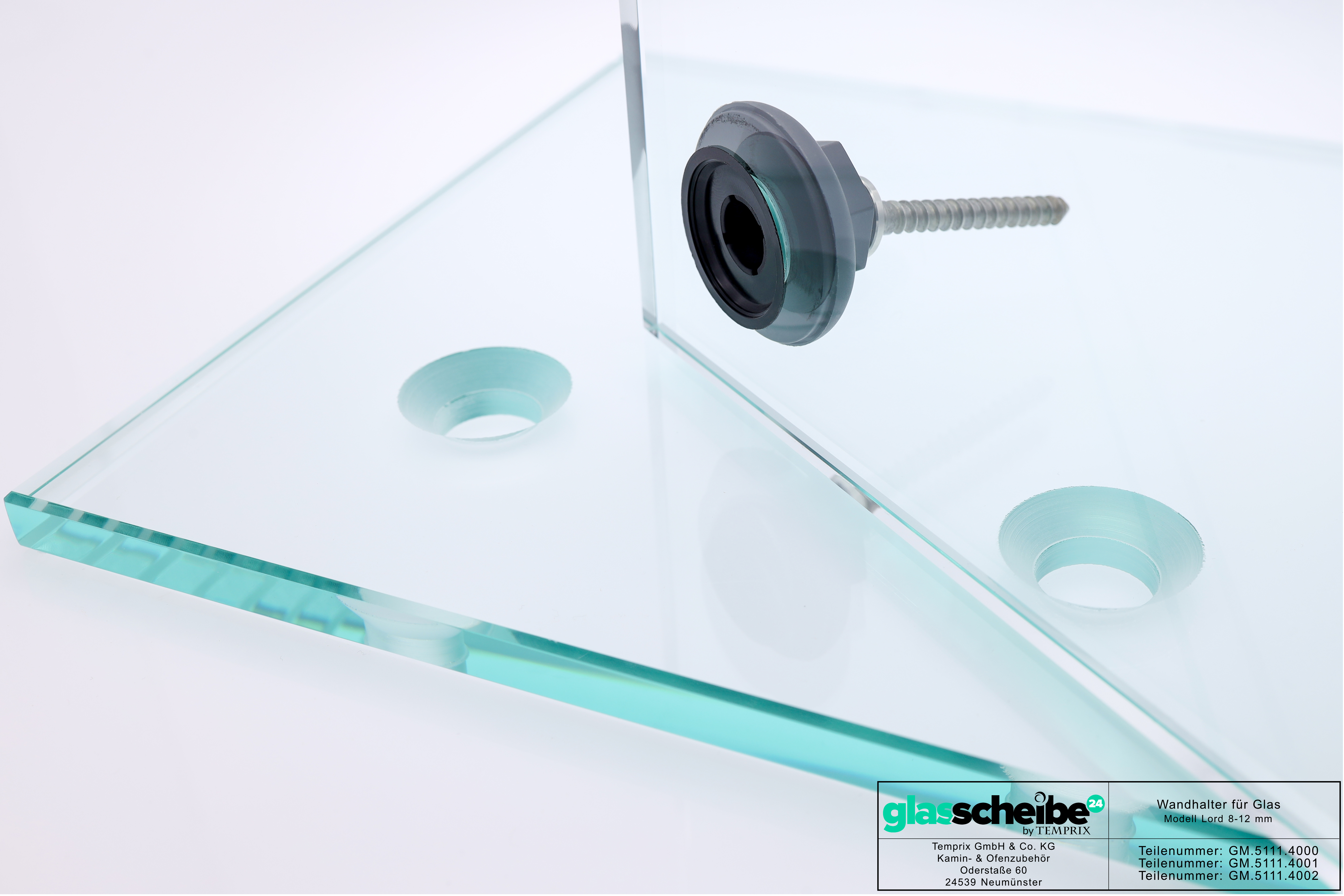Wandhalter Lord für Glasscheiben